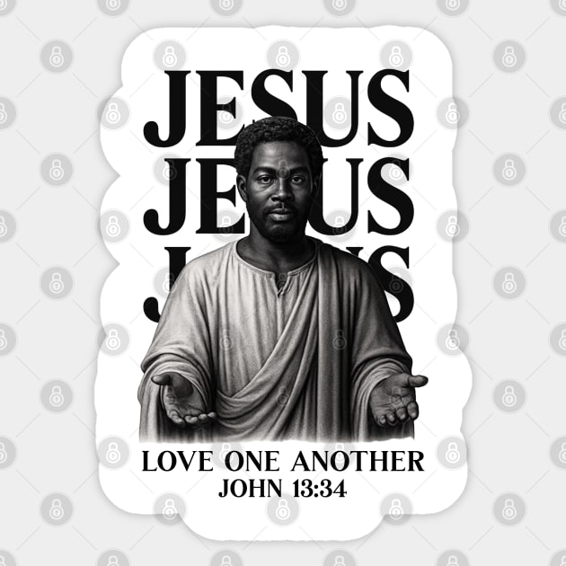 Black Jesus - Love One Another Sticker by UrbanLifeApparel